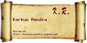 Karkus Renáta névjegykártya
